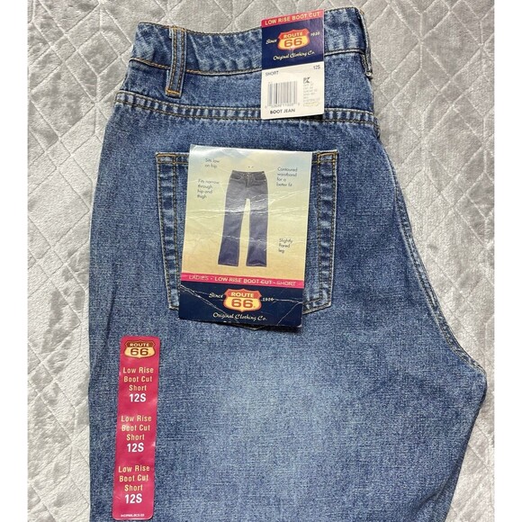 Vintage Route 66 *Sold at K-Mart * Y2K Women's LowRise Bootcut Jeans Sz 12 Short - Picture 9 of 13